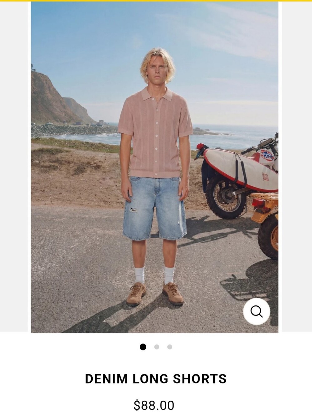 WESC Pale Blue Long Men’s Denim Shorts - Relaxed Fit